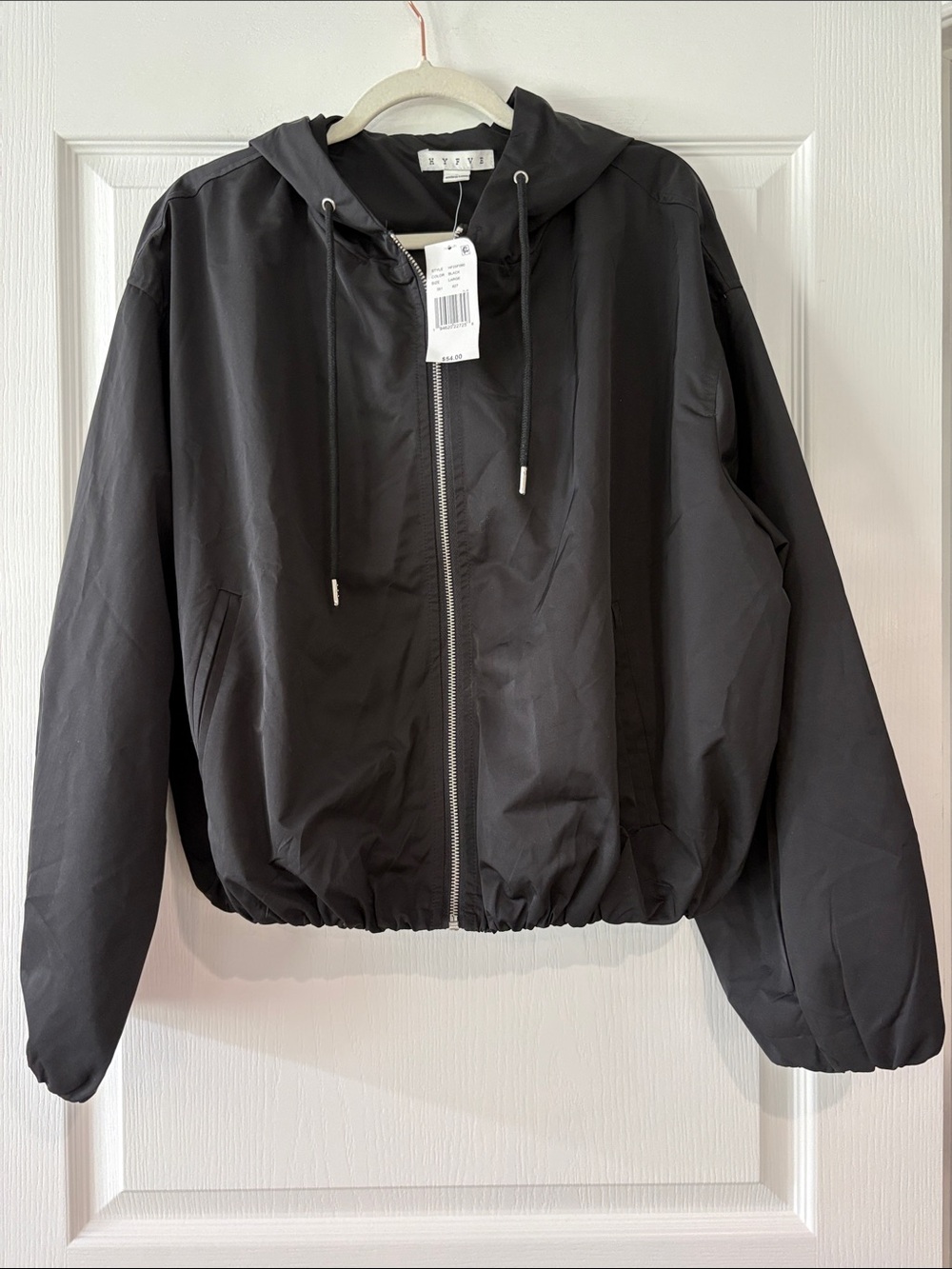 HYFVE Black Hooded Bomber Jacket with Zip